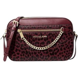 MICHAEL Michael Kors Burgundy Leopard Crossbody Bag